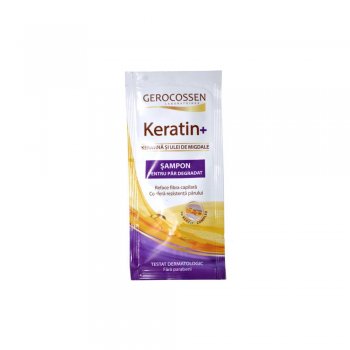 Plic sampon cu keratina pentru par degradat - Keratin+ 15 ml