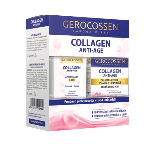 Caseta Cadou Collagen Anti Age - Crema antirid de zi + Apa micelara